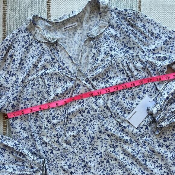 Reformation Amira Johanna Floral Print Pullover Blouse Women’s Small - Picture 8 of 13